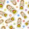 Seamless pattern with russian dolls