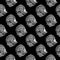 Seamless pattern of sagittal MRI scans of sixty years old caucasian female head on black background