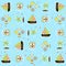 Seamless pattern with sailboat cartoon