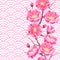 Seamless pattern with sakura or cherry blossom. Floral japanese ornament of blooming flowers