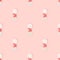 Seamless pattern with Sanitary Pads and confectionery coral heart on pink background, top view, flat lay. Concept of critical days