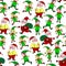 Seamless pattern with Santa Claus, Christmas elfes. New year Xmas backgrounds and textures. For greeting cards, wrapping paper,