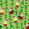 Seamless pattern with Santa Claus, Christmas elfes. New year Xmas backgrounds and textures. For greeting cards, wrapping paper,