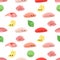 Seamless pattern with sashimi characters vector illustration