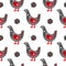 Seamless pattern with Scandinavian birds and flowers.