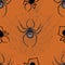 Seamless pattern with scary spiders