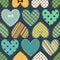 Seamless pattern of scrapbook hearts