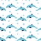 Seamless pattern with sea animal - dolphin.