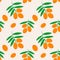 Seamless Pattern With Sea Buckthorn Berries