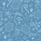 Seamless pattern with sea creatures