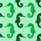 Seamless pattern with sea horses. Green marine background. Design for textile, banner, poster or print