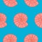 Seamless pattern sea shell pink blue, tiles for textile decoration, packaging and wallpaper, vector