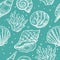 Seamless pattern sea shell. Vector engraving vintage illustrations