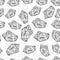 Seamless pattern sea shells Cypraecassis is a genus of medium-sized to large sea snails, marine gastropod mollusks in the family