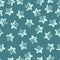 Seamless pattern sea star on teal background. Marine starfish templates for fabric