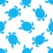 Seamless pattern with sea turtles. Cheloniidae.