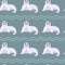 Seamless pattern with seal pups and waves. Vector illustration of sitting seal animal in a flat style. Design element