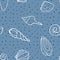 Seamless pattern of seashells