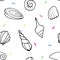 Seamless pattern of seashells