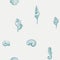 Seamless pattern with seashells of various shapes