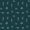 Seamless pattern with seashells of various shapes