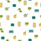 Seamless pattern - seo thin line icons