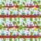 Seamless pattern set bright colorful owls on the branch of a tree with red apples on blue background. Vector