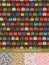 Seamless pattern set. Colorful handbags and retro bicycle