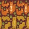 Seamless pattern Set of funny red squirrels with Gopher ground squirrel fluffy tail with acorn on dark brown burgundy background.