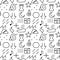 Seamless pattern with Set icons. Vector