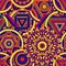 Seamless pattern with seven chakras. Oriental ornaments for banners, cards and or for your design. Buddhism decorative elements. Y