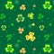 Seamless pattern with shamrock