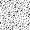 Seamless pattern with sharp corner abstract form in black and white. Hand drawn triangle objects in chaotic composition