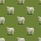 Seamless pattern sheep green
