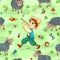 Seamless pattern with shepherd-boy