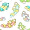 Seamless pattern shoes for summer women`s sandals. vector illust
