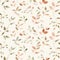 This seamless pattern showcases a dance of leaves in autumnal shades, blending radiant red with soft desert greens, akin