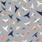 A seamless pattern showcasing stylized origami shapes, from birds to animals to flowers, rendered in soft pastel colors.
