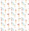 Seamless pattern showing the balance of food and water and the concept of intermittent fasting and healthy lifestyle