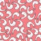 Seamless pattern. Shrimp black-white drawing on a pink background. Vector. Suitable for design elements with a kitchen theme