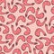 Seamless pattern with shrimp on a pink background. Vector. Doodle style. Decor element. Suitable for decorating things, kitchen