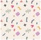 Seamless pattern with signs, comma, brackets, hashtag, point, interest, at sign.