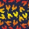 Seamless pattern with a silhouette or fire rooster for the