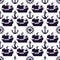 Seamless pattern of silhouette ships, anchors and steering-wheel rudders. Vector black doodle sketch illustration on