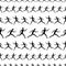 Seamless pattern of silhouettes abstract human figures running in rows