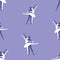 Seamless pattern of silhouettes couple classical ballet dancers