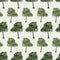 Seamless pattern of silhouettes of deciduous trees