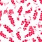 Seamless pattern of silhouettes decorative twigs red currant with ripe berries