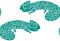 Seamless Pattern with Silhouettes of Hand Drawn Doodle Funny Chameleon.