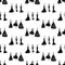 Seamless pattern of silhouettes slim women in evening gowns